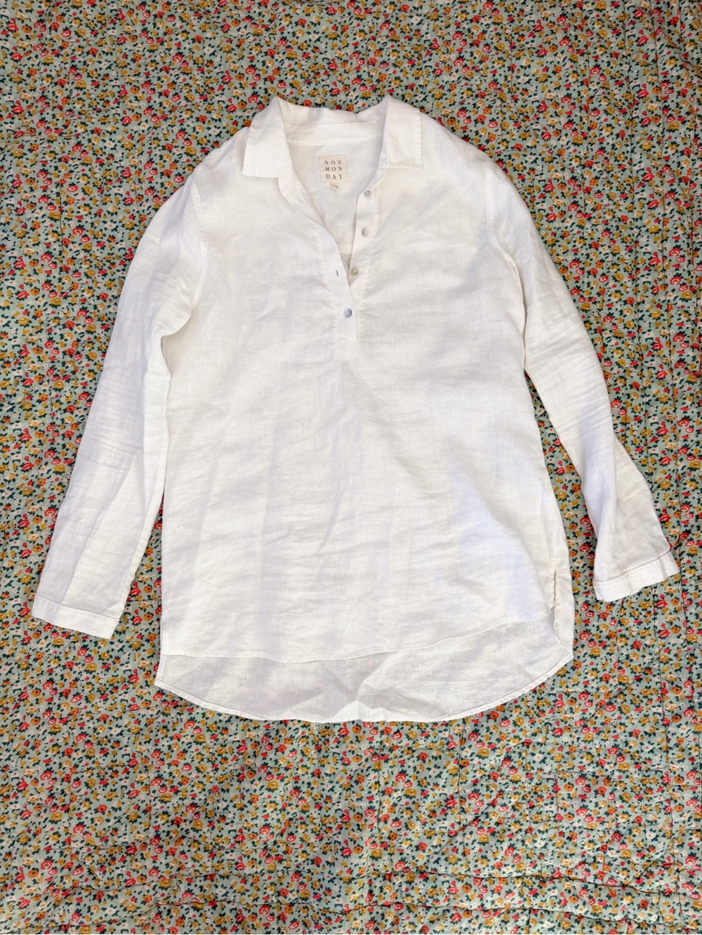 Not Monday | Maddie White Linen Tunic | Women's | Size Medium